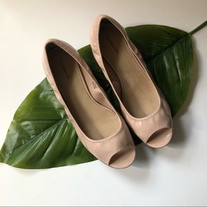 NUDE OPEN TOE WEDGES